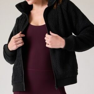 Athleta Tugga Cozy Sherpa Jacket Black Size Small
